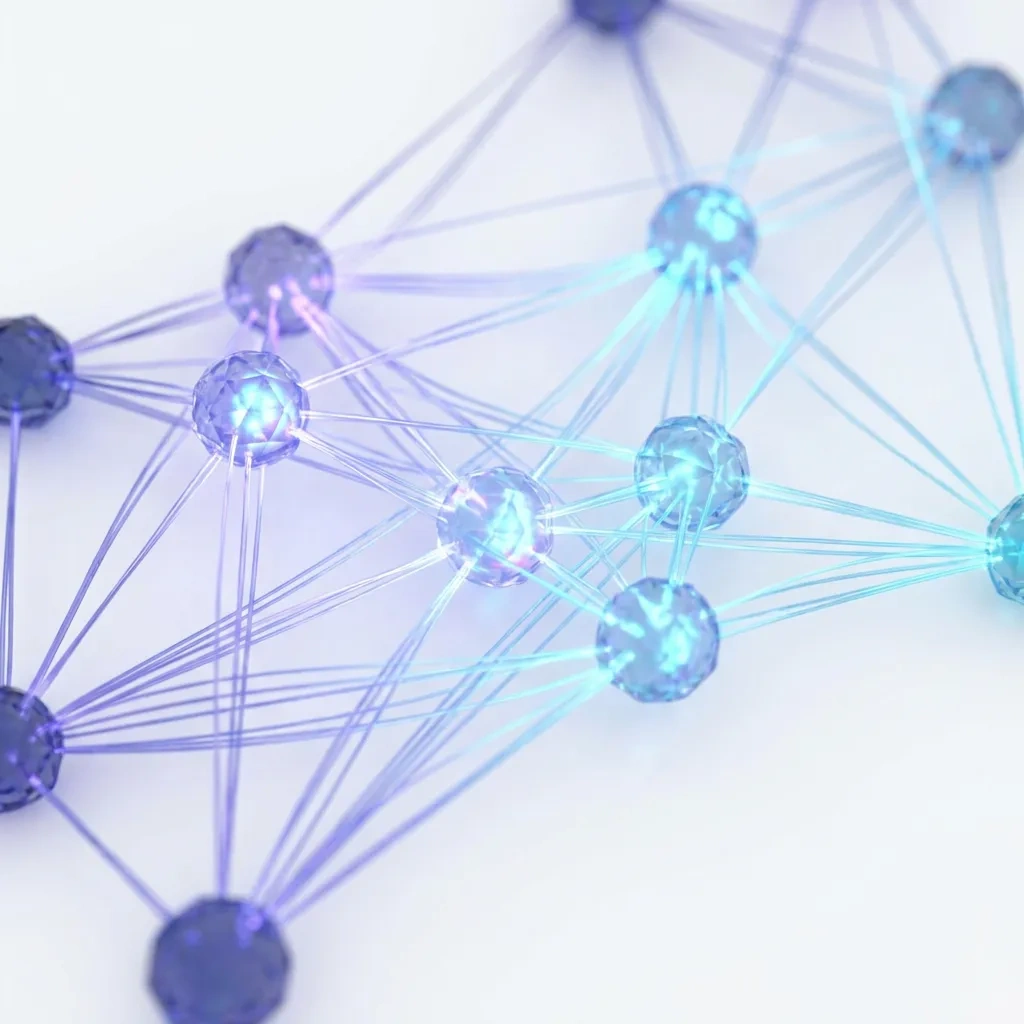 A luminous network of connected nodes symbolizing a team of AI employees